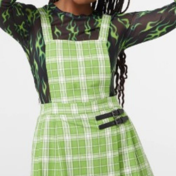 Green Checked Tartan Pinafore NWT - Picture 2 of 6